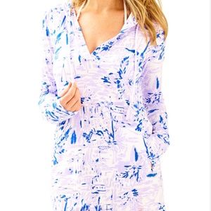 Lilly Pulitzer UPF 50 Rylie Cover Up Dress Lilac Verbena Rock The Dock- Size L